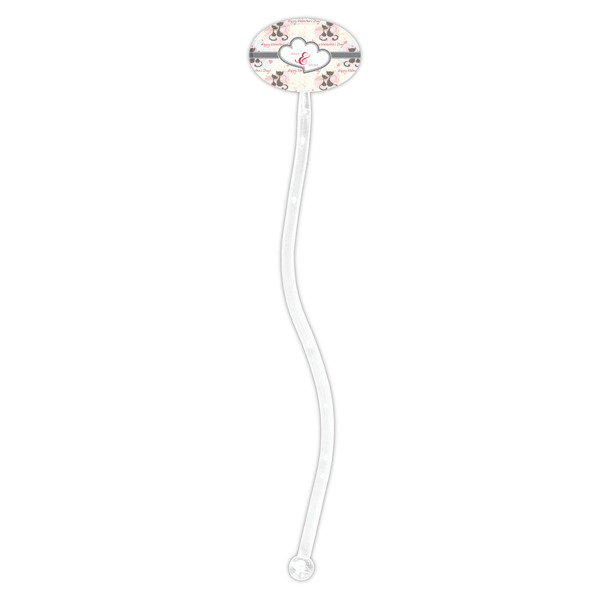 Cats in Love Clear Plastic 7" Stir Stick - Oval - Single Stick