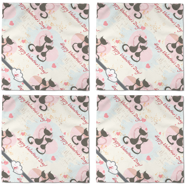 Cats in Love Cloth Napkins - Personalized Dinner (APPROVAL) Set of 4