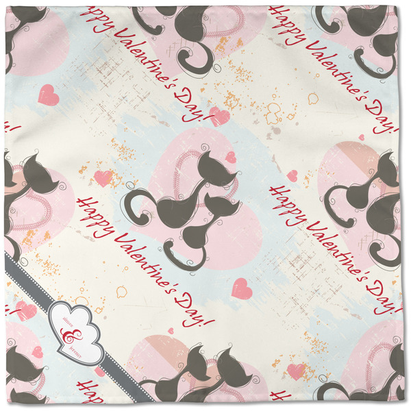 Cats in Love Cloth Napkins - Personalized Dinner (Full Open)