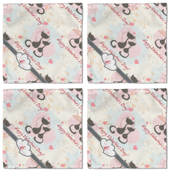 Cats in Love Cloth Napkins - Personalized Lunch (APPROVAL) Set of 4