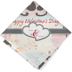 Cats in Love Cloth Napkin w/ Couple's Names