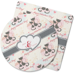 Cats in Love Rubber Backed Coaster (Personalized)