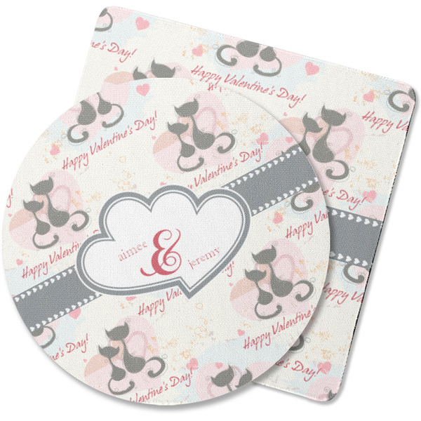 Custom Cats in Love Rubber Backed Coaster (Personalized)