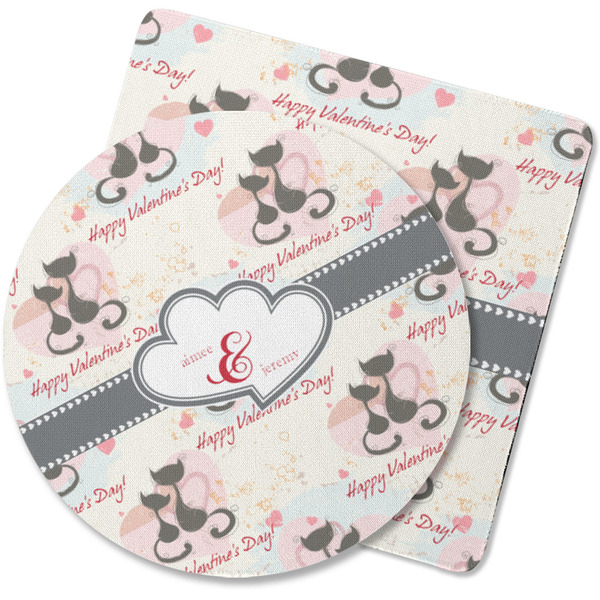 Custom Cats in Love Rubber Backed Coaster (Personalized)