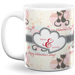 Cats in Love 11 Oz Coffee Mug - White (Personalized)