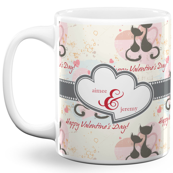 Custom Cats in Love 11 Oz Coffee Mug - White (Personalized)