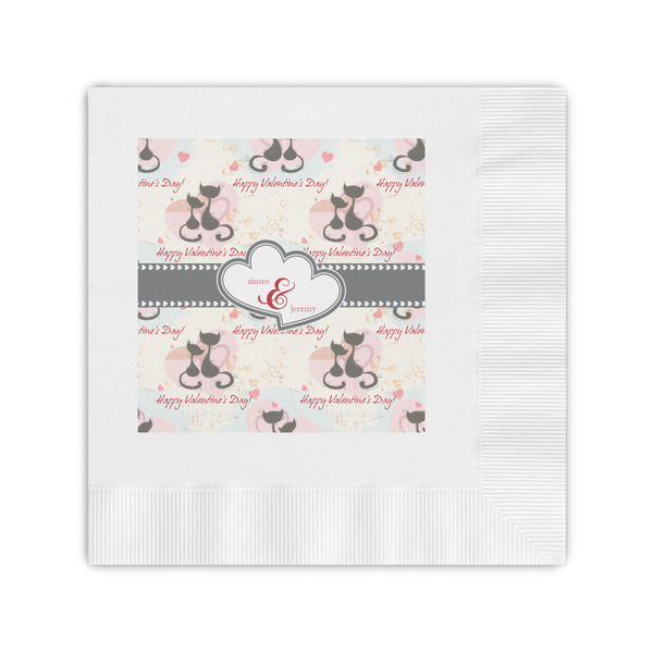 Custom Cats in Love Coined Cocktail Napkins (Personalized)