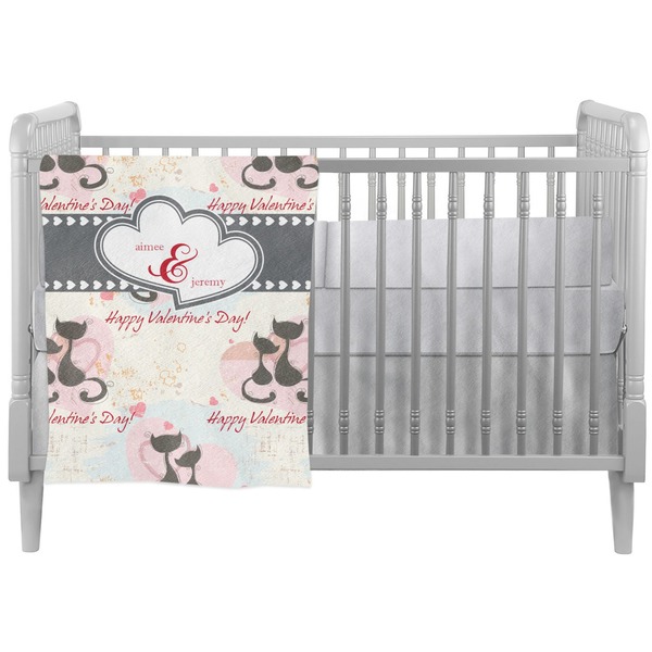 Custom Cats in Love Crib Comforter / Quilt (Personalized)