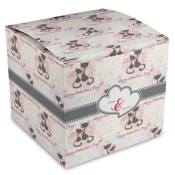 Custom Cats in Love Cube Favor Gift Boxes (Personalized)