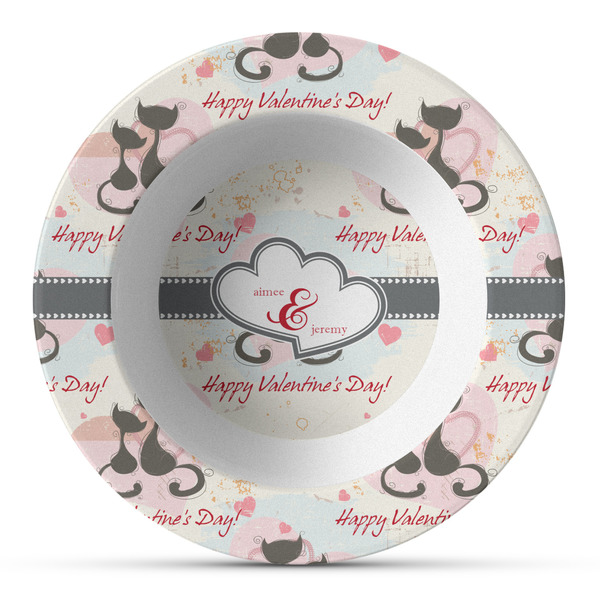 Custom Cats in Love Plastic Bowl - Microwave Safe - Composite Polymer (Personalized)