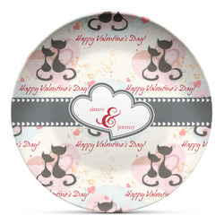 Cats in Love Microwave Safe Plastic Plate - Composite Polymer (Personalized)