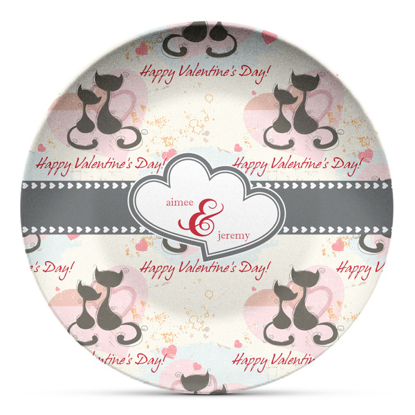 Custom Cats in Love Microwave Safe Plastic Plate - Composite Polymer (Personalized)