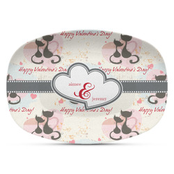 Cats in Love Plastic Platter - Microwave & Oven Safe Composite Polymer (Personalized)