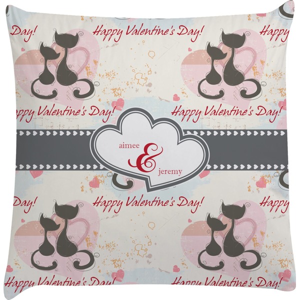 Custom Cats in Love Decorative Pillow Case (Personalized)