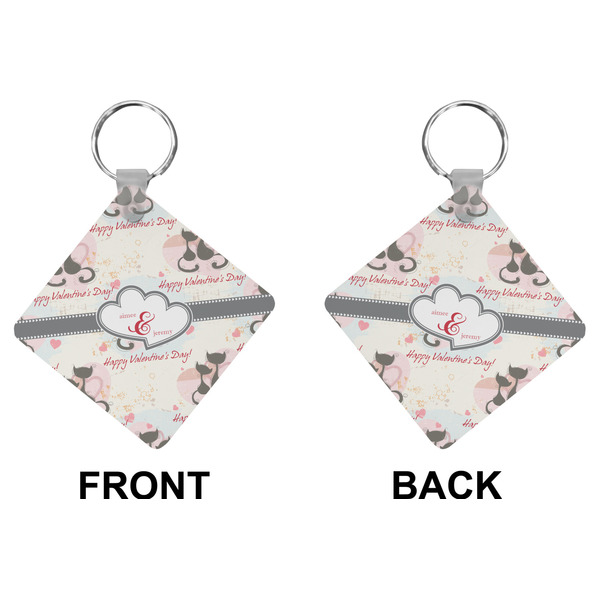 Cats in Love Diamond Keychain (Front + Back)