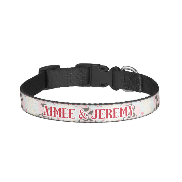 Custom Cats in Love Dog Collar - Large (Personalized)