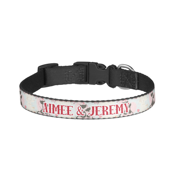 Custom Cats in Love Dog Collar - Small (Personalized)