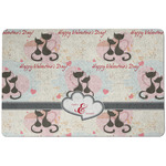 Cats in Love Dog Food Mat w/ Couple's Names