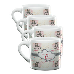 Cats in Love Double Shot Espresso Cups - Set of 4 (Personalized)