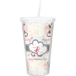 Cats in Love Double Wall Tumbler with Straw (Personalized)