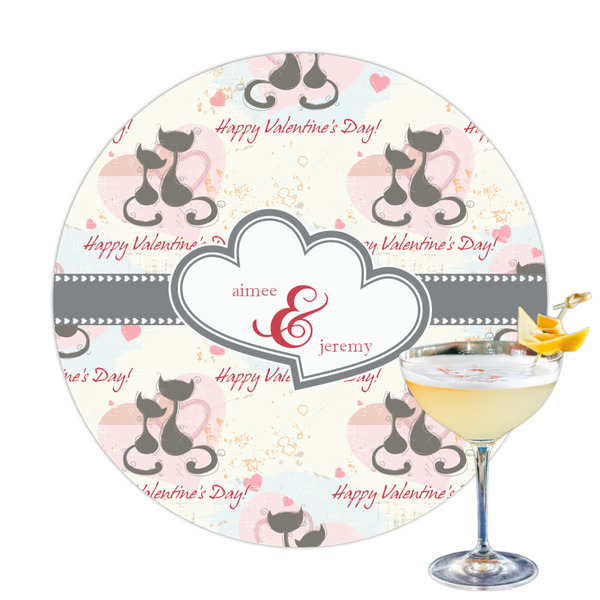 Custom Cats in Love Printed Drink Topper (Personalized)