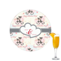 Cats in Love Printed Drink Topper - 2.15" (Personalized)