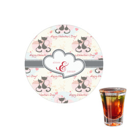 Cats in Love Printed Drink Topper - 1.5" (Personalized)