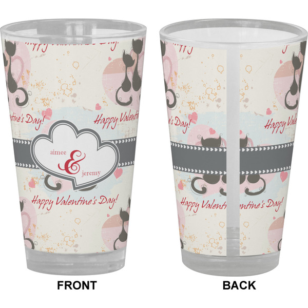 Cats in Love Pint Glass - Full Color - Front & Back Views