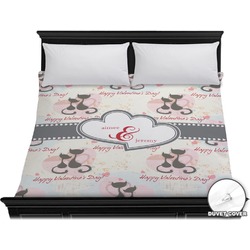 Cats in Love Duvet Cover - King (Personalized)