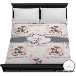 Cats in Love Duvet Cover - Full / Queen (Personalized)