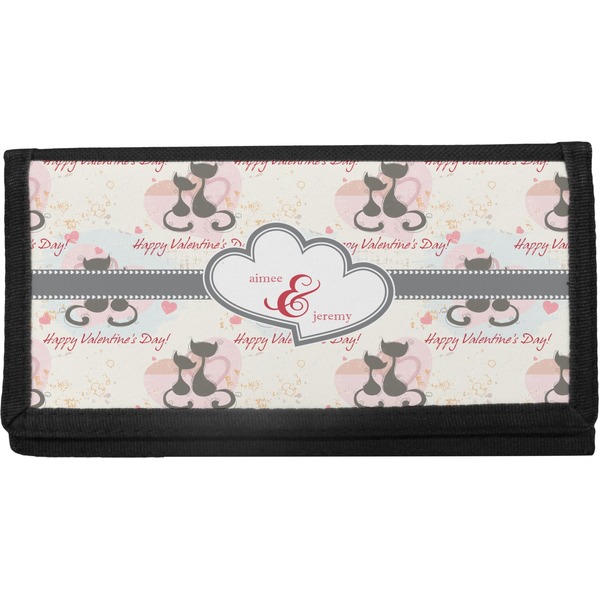 Custom Cats in Love Canvas Checkbook Cover (Personalized)