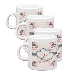 Cats in Love Single Shot Espresso Cups - Set of 4 (Personalized)