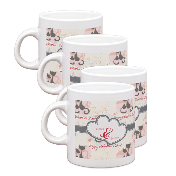 Custom Cats in Love Single Shot Espresso Cups - Set of 4 (Personalized)