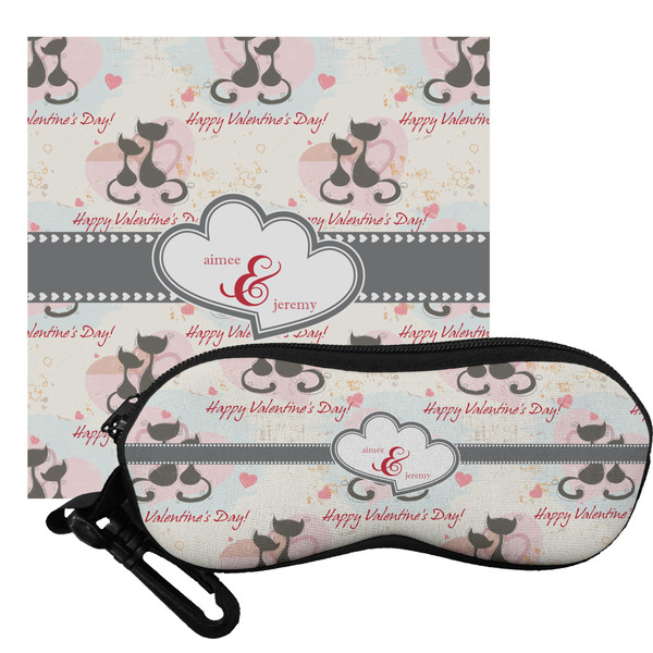 Custom Cats in Love Eyeglass Case & Cloth (Personalized)