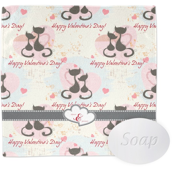 Custom Cats in Love Washcloth (Personalized)