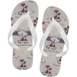 Cats in Love Flip Flops - Large (Personalized)
