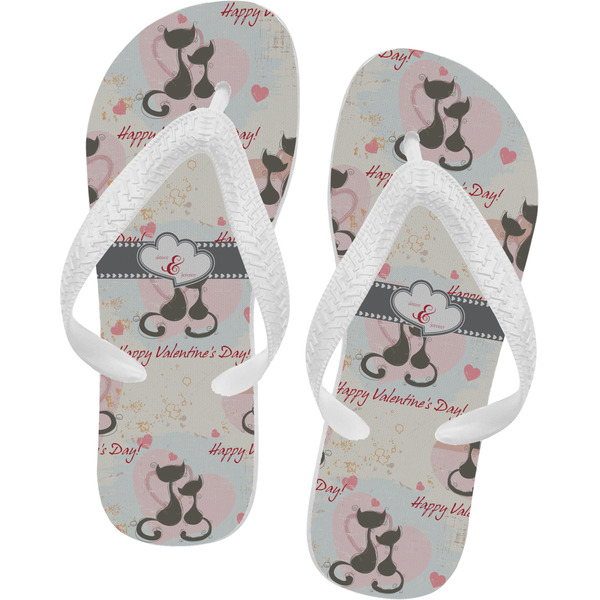 Custom Cats in Love Flip Flops - Small (Personalized)