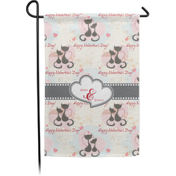 Cats in Love Small Garden Flag - Single Sided w/ Couple's Names