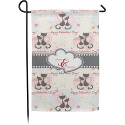 Cats in Love Small Garden Flag - Double Sided w/ Couple's Names