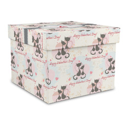 Cats in Love Gift Box with Lid - Canvas Wrapped - Large (Personalized)