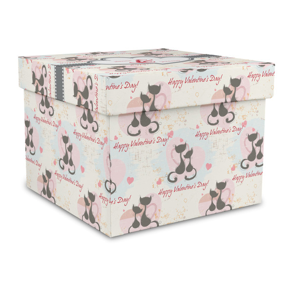 Custom Cats in Love Gift Box with Lid - Canvas Wrapped - Large (Personalized)
