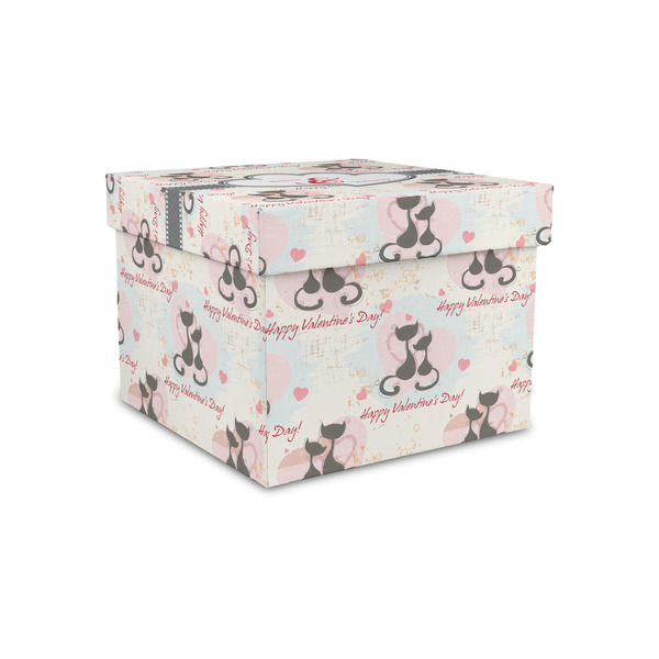 Custom Cats in Love Gift Box with Lid - Canvas Wrapped - Small (Personalized)