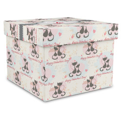 Cats in Love Gift Box with Lid - Canvas Wrapped - X-Large (Personalized)