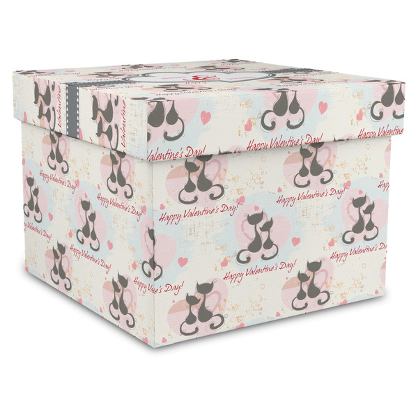 Custom Cats in Love Gift Box with Lid - Canvas Wrapped - X-Large (Personalized)