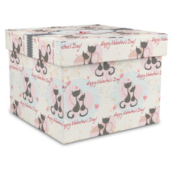 Cats in Love Gift Box with Lid - Canvas Wrapped - XX-Large (Personalized)