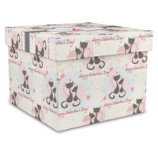 Custom Cats in Love Gift Box with Lid - Canvas Wrapped - XX-Large (Personalized)