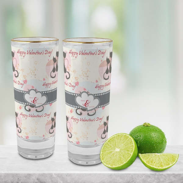 Cats in Love Glass Shot Glass - 2 oz - LIFESTYLE