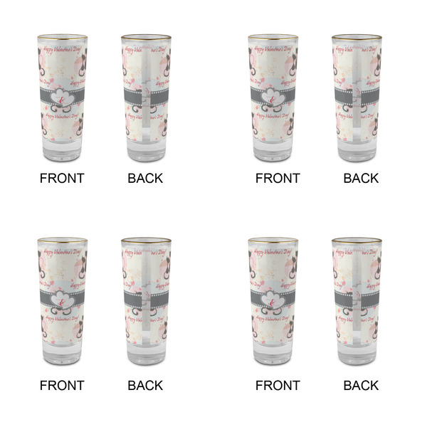 Cats in Love Glass Shot Glass - 2 oz - Set of 4 - APPROVAL