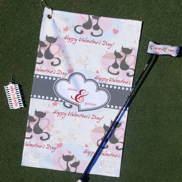 Custom Cats in Love Golf Towel Gift Set (Personalized)