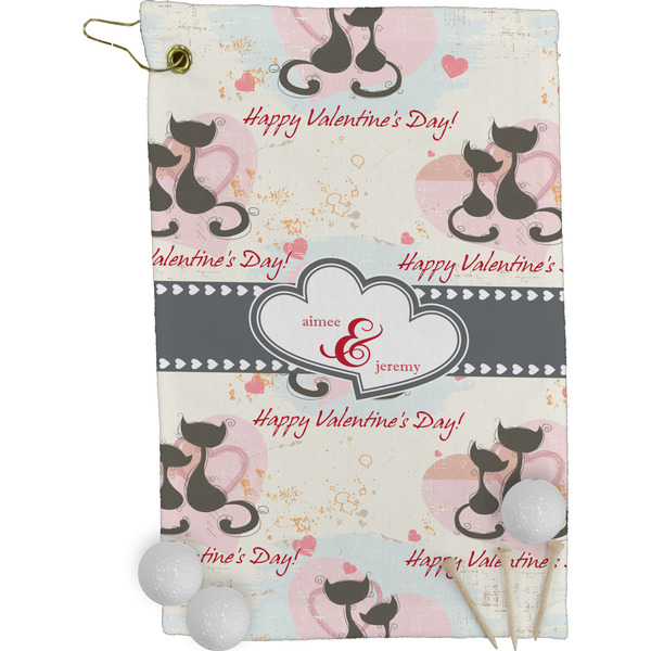 Cats in Love Golf Towel (Personalized)